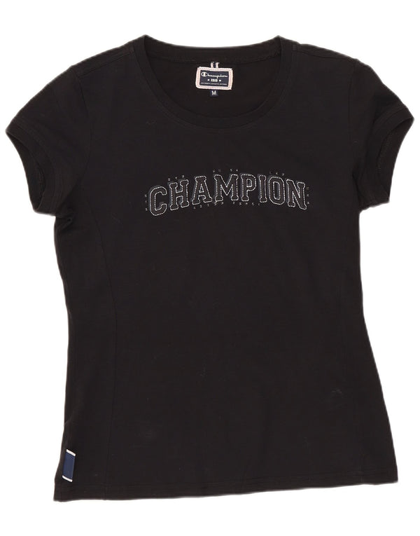 Camiseta feminina estampada Champion UK 12 médio preto