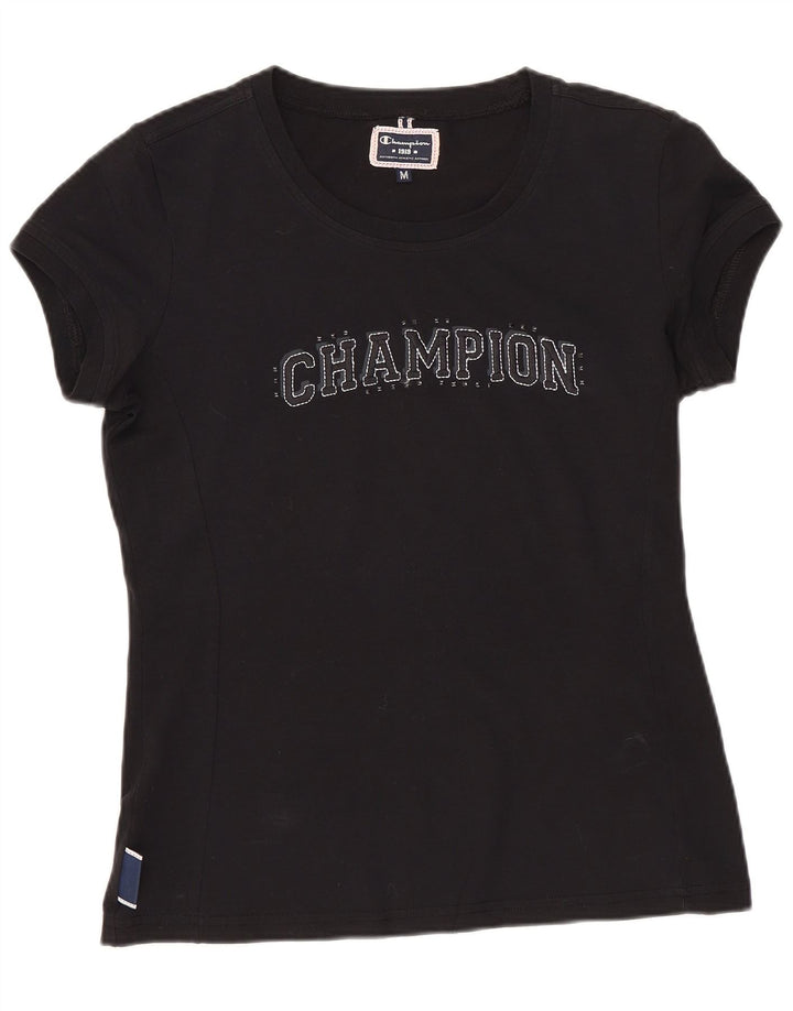 Camiseta feminina estampada Champion UK 12 médio preto