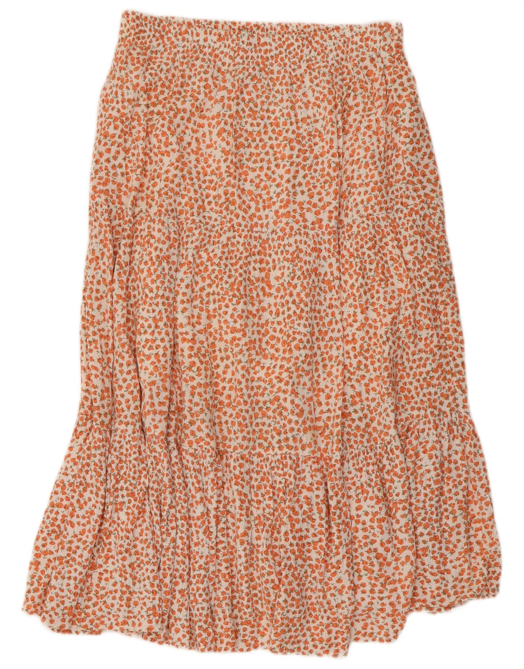 FRENCH CONNECTION Saia feminina evasê US 8 médio W30 laranja floral