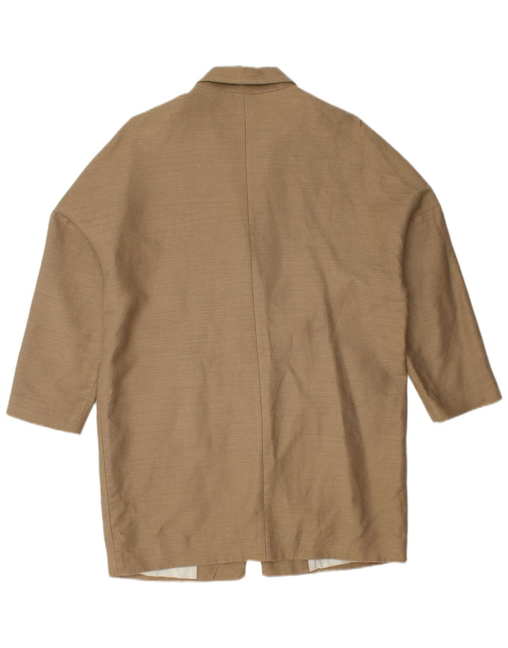 Sobretudo feminino oversized BENETTON UK 10 pequeno algodão bege