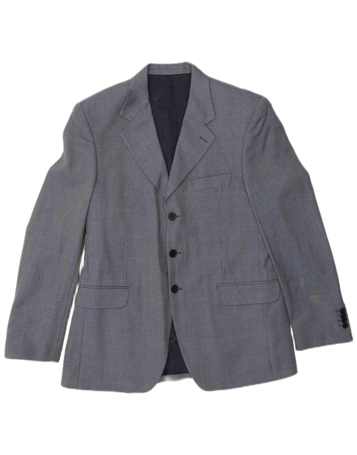 Jaqueta blazer masculina Berkley com 3 botões IT 50 grande lã azul