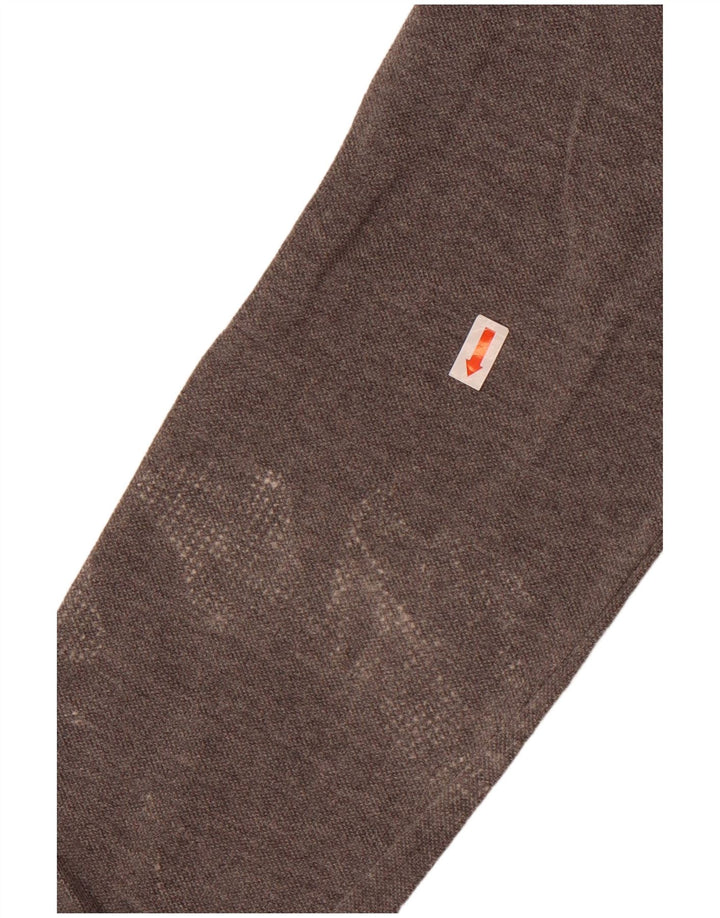 Camisa polo masculina de manga comprida Lacoste tamanho 4 algodão cinza médio