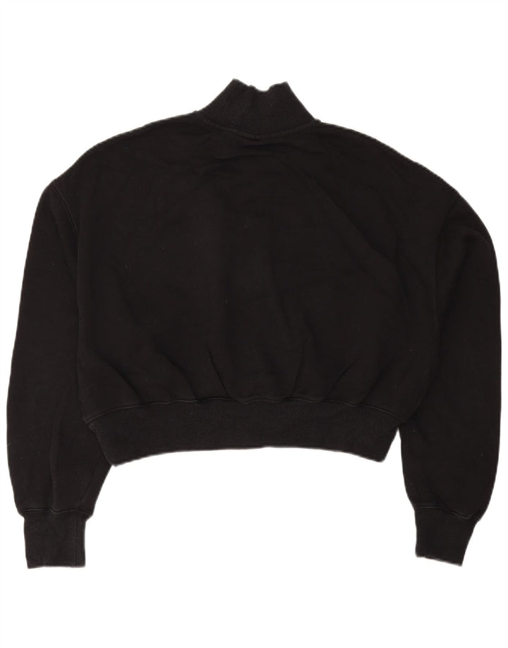 Moletom feminino NIKE com zíper e gola alta UK 14 médio preto algodão