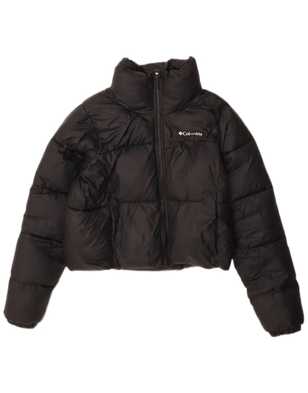 Jaqueta Columbia Feminina Crop Acolchoada UK 10 Pequeno Poliéster Azul Marinho