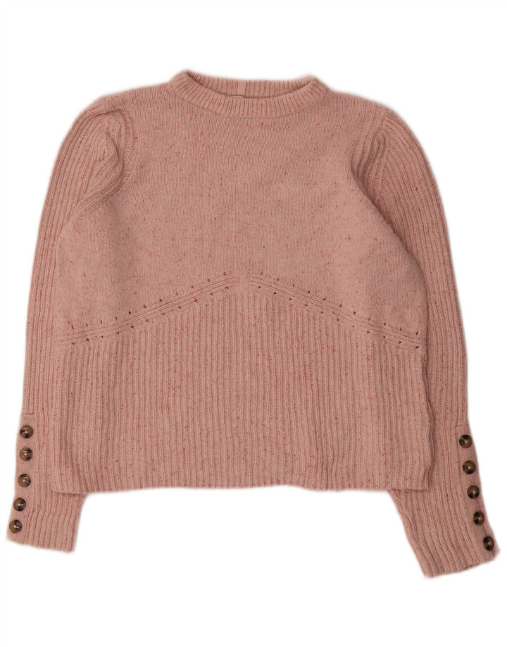 Suéter feminino Marks & Spencer Per Una com gola canoa Reino Unido 14 rosa médio