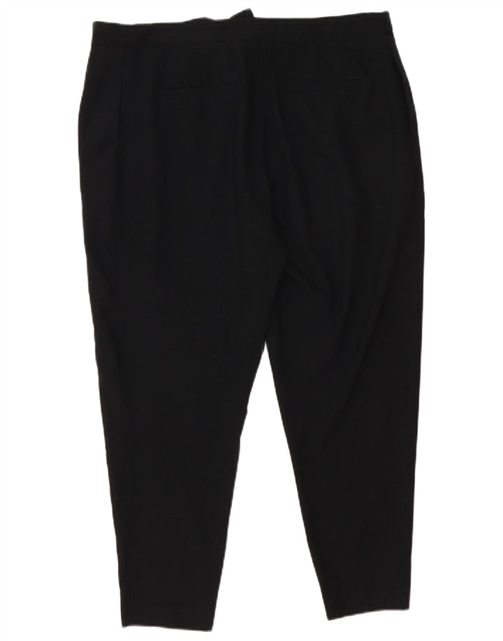 Zara Calça feminina casual cônica pequena W27 L25 poliéster preto