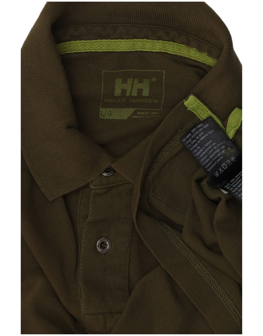 HELLY HANSEN Camisa polo masculina gráfica grande algodão cáqui