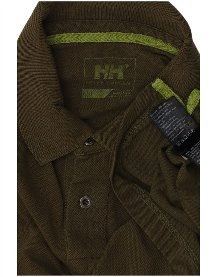 HELLY HANSEN Camisa polo masculina gráfica grande algodão cáqui