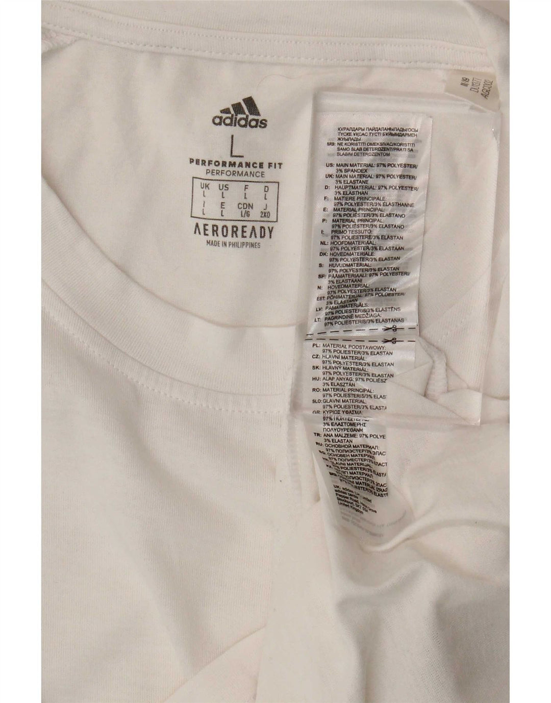 Adidas Mens Aeroready Camiseta Top Grande Poliéster Branco