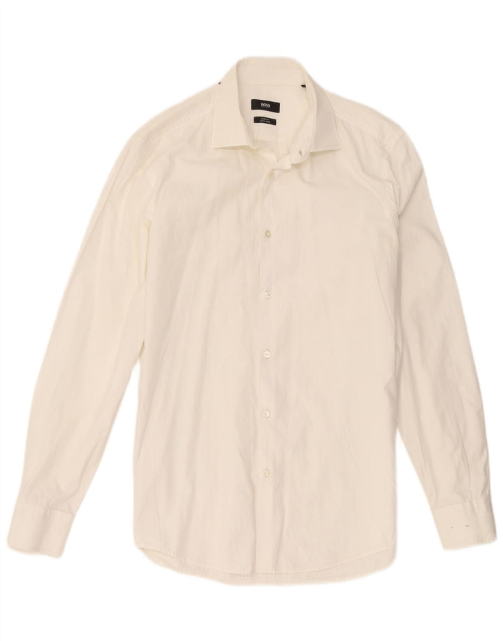 Camisa Slim Fit Masculina Hugo Boss Tamanho 39 15 1/2 Médio Branco