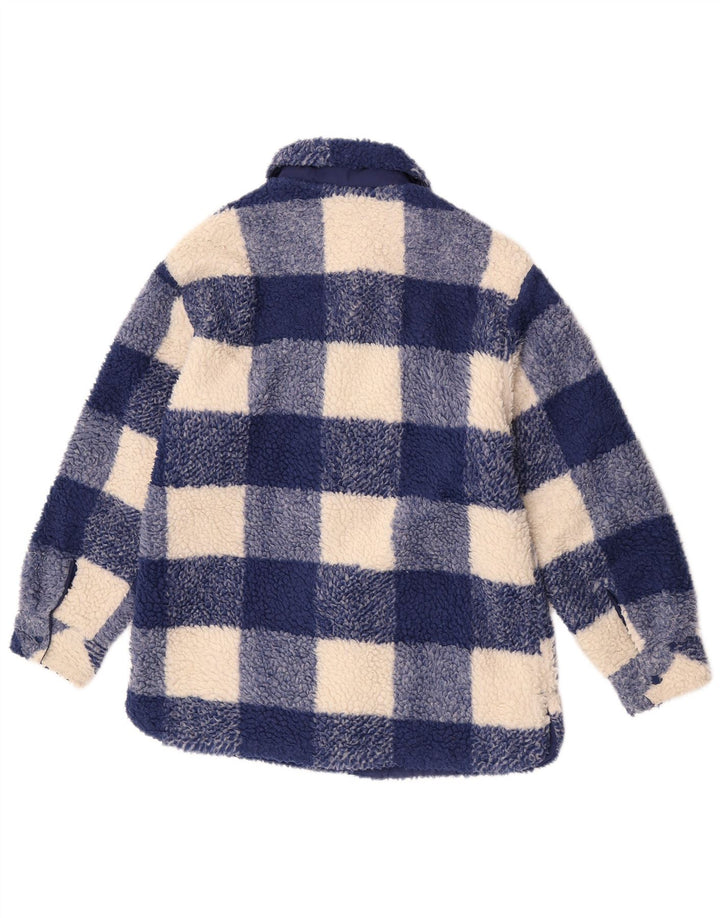 Jaqueta de lã Zara para meninas 13-14 anos poliéster guingão azul
