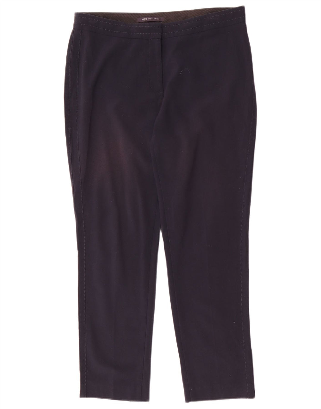 Calça casual feminina Marks & Spencer Reino Unido 12 médio W32 L27 azul marinho