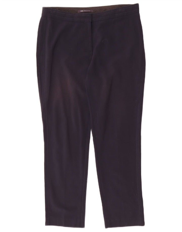 Calça casual feminina Marks & Spencer Reino Unido 12 médio W32 L27 azul marinho
