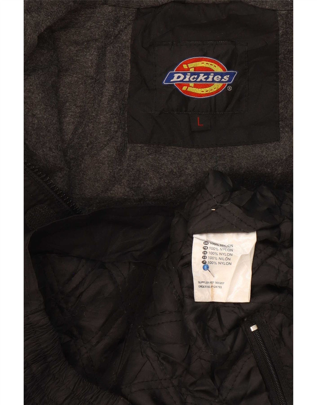 Jaqueta bomber masculina Dickies com capuz gráfico UK 40 grande nylon preto