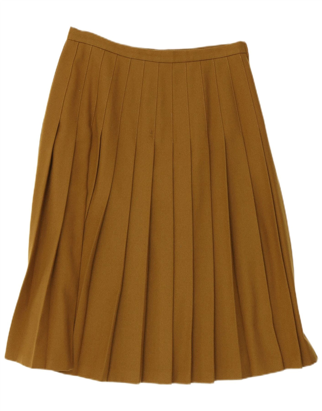 Saia plissada faca feminina vintage UE 40 médio W30 lã cáqui
