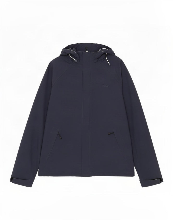 Jaqueta corta-vento masculina Rohan com capuz UK 38 poliamida azul marinho médio