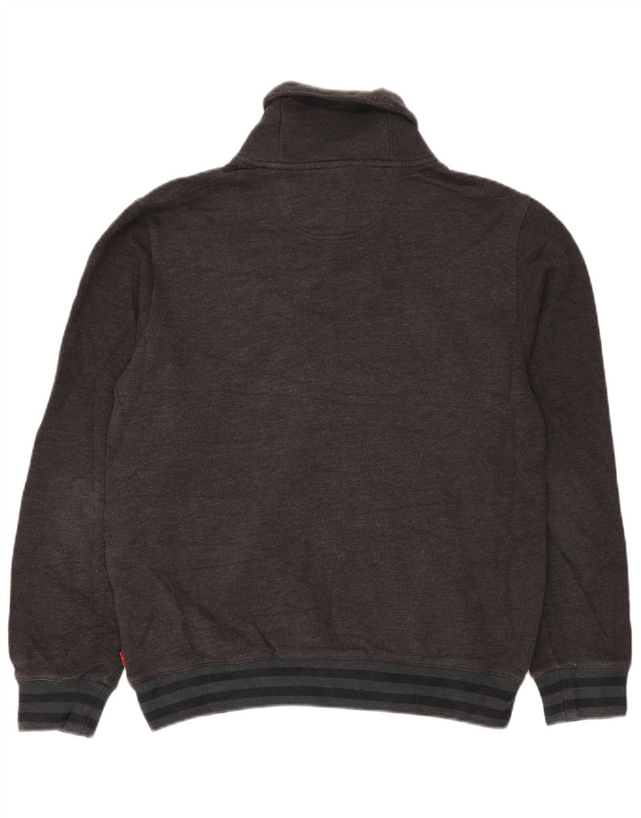 Suéter masculino IZOD com gola xale e algodão cinza médio