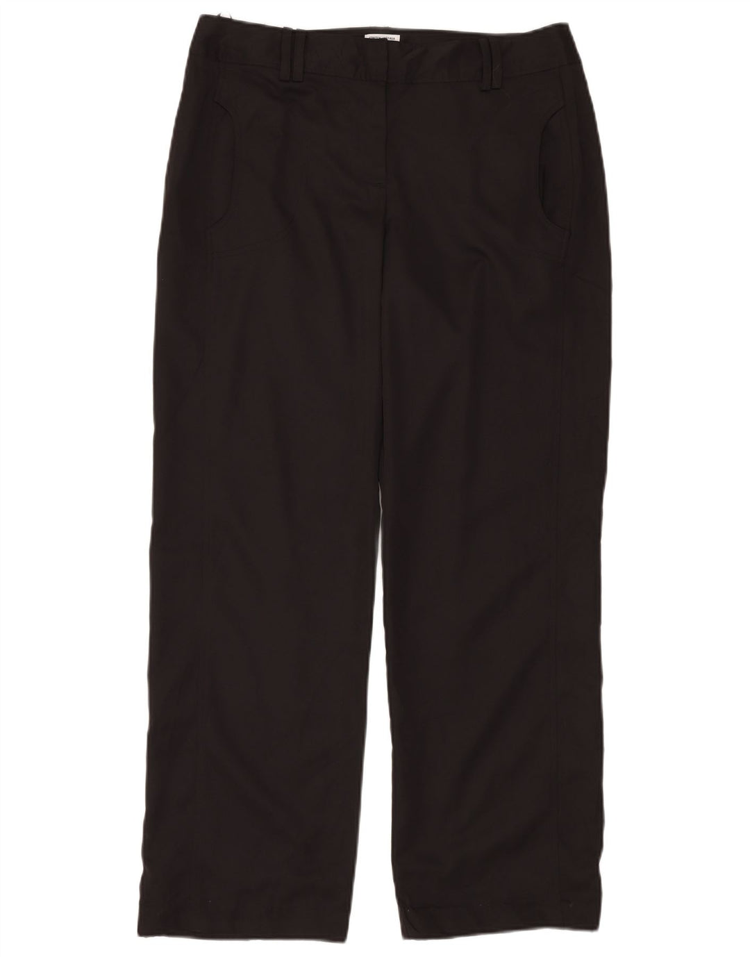 Calça chino feminina IZOD reta US 10 grande W32 L30 poliéster preto