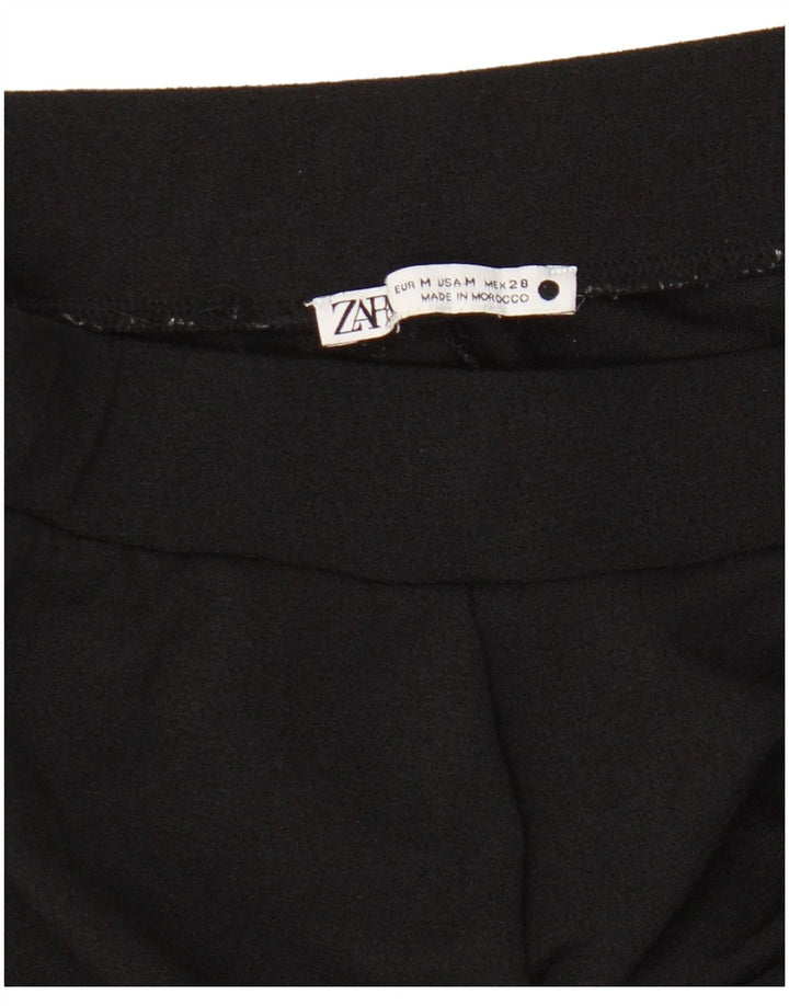 Zara Calça Chino Feminina de Perna Larga Médio W28 L29 Preta