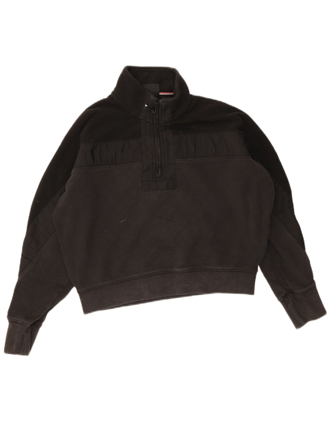 Superdry feminino oversized crop moletom jumper UK 12 médio preto