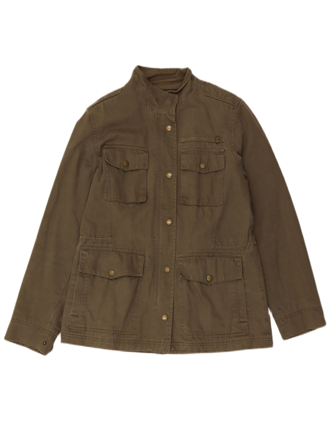 Jaqueta militar feminina TIMBERLAND UK 12 algodão cáqui médio