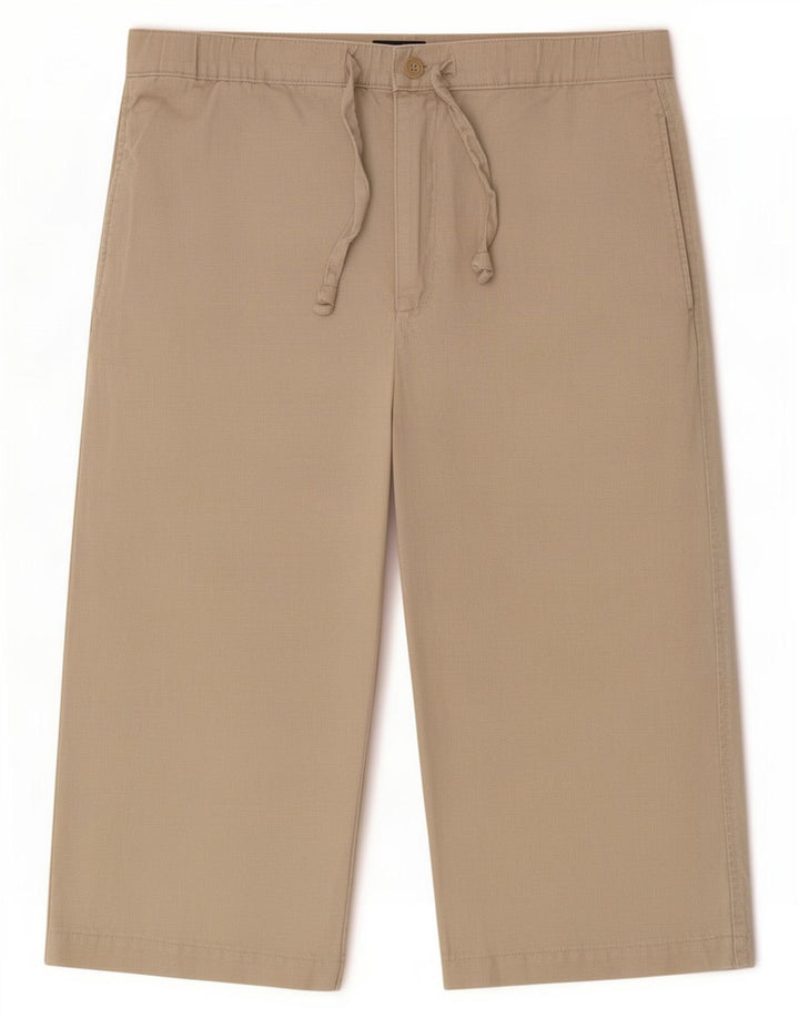 Calça masculina Marks & Spencer Blue Harbor Capri W32 linho bege médio