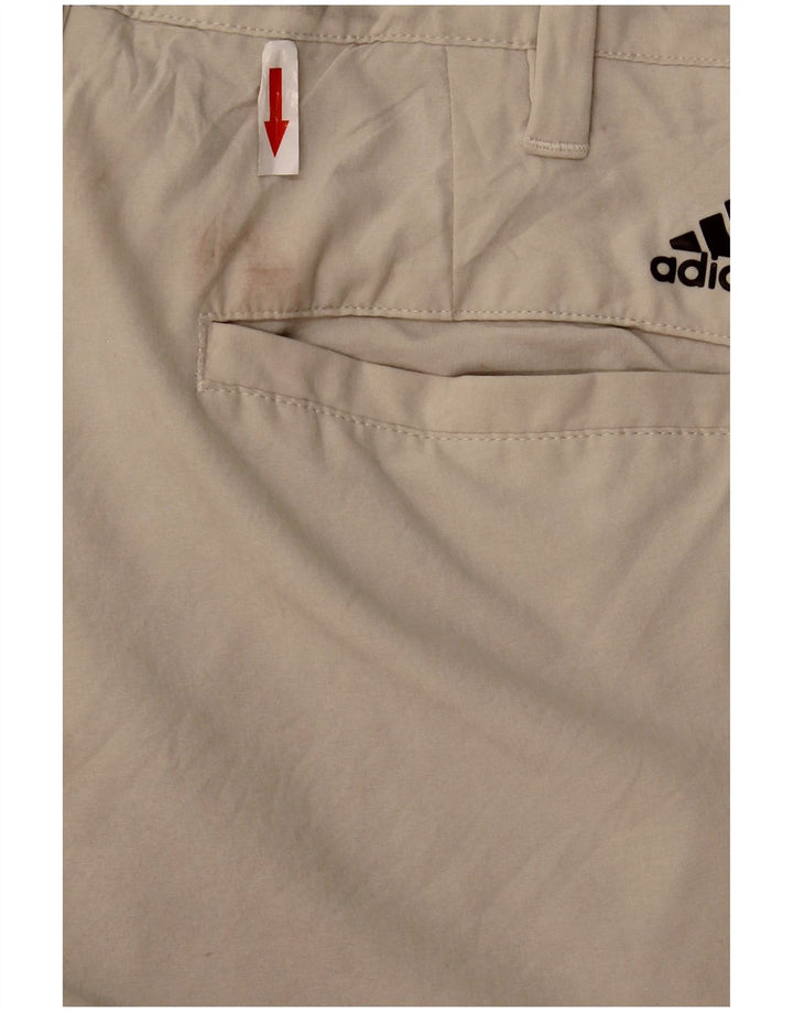 Adidas Mens Straight Chino Calças W30 L32 Poliéster Bege