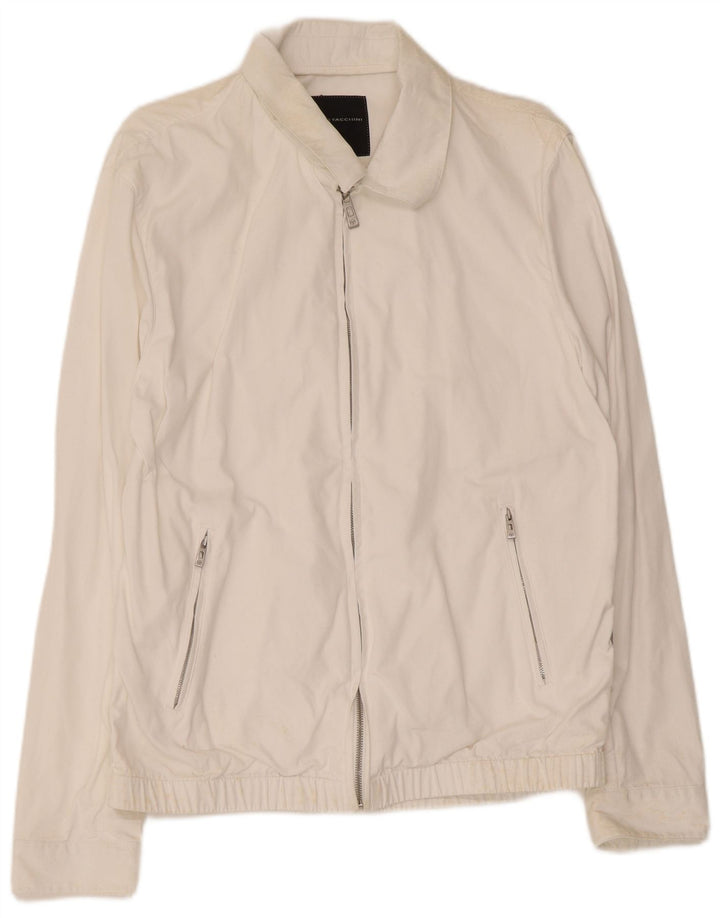 Jaqueta bomber masculina Sergio Tacchini Reino Unido 40 grande algodão branco