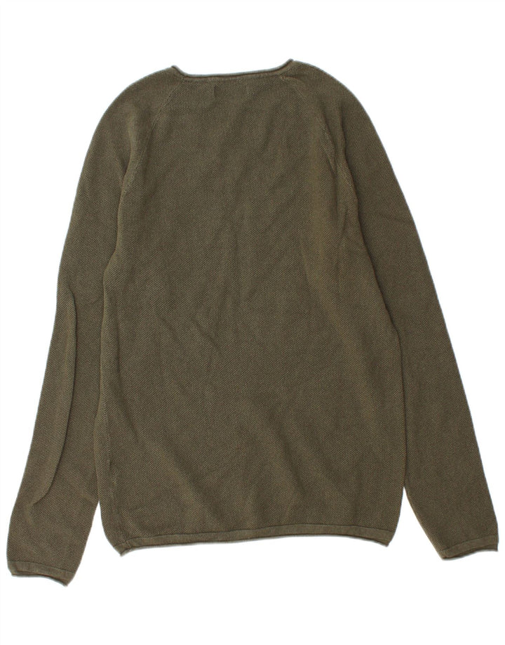 Suéter masculino Jack & Jones com gola redonda e algodão verde médio