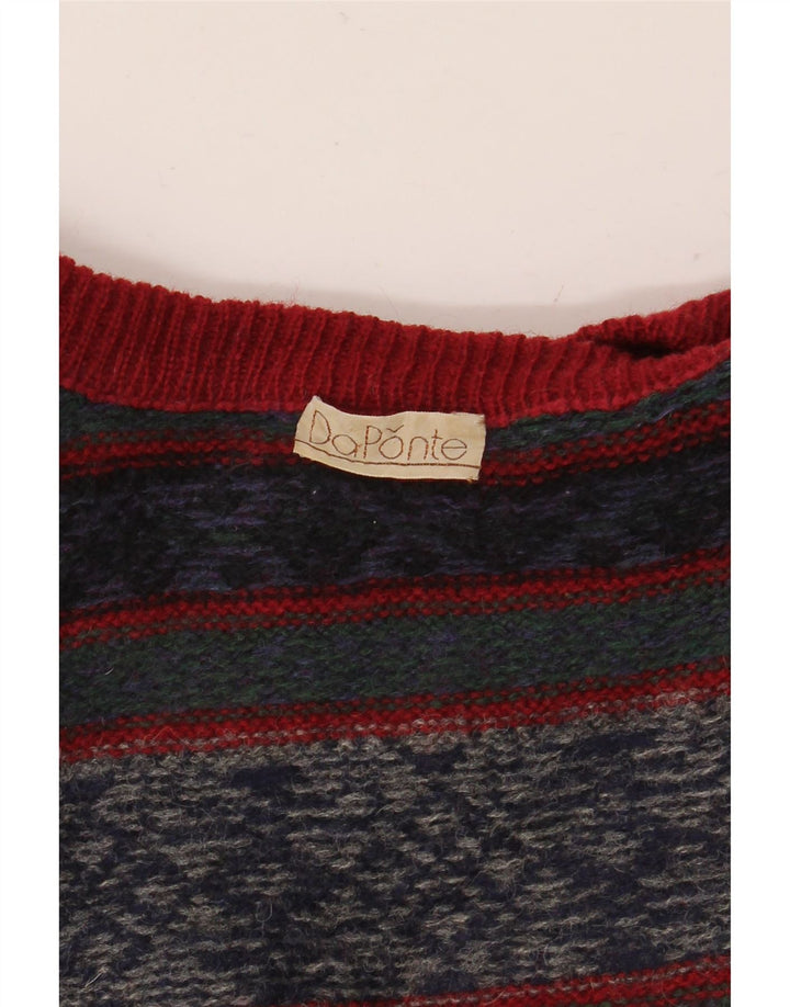 Suéter masculino VINTAGE com gola redonda, médio multicolorido Fair Isle
