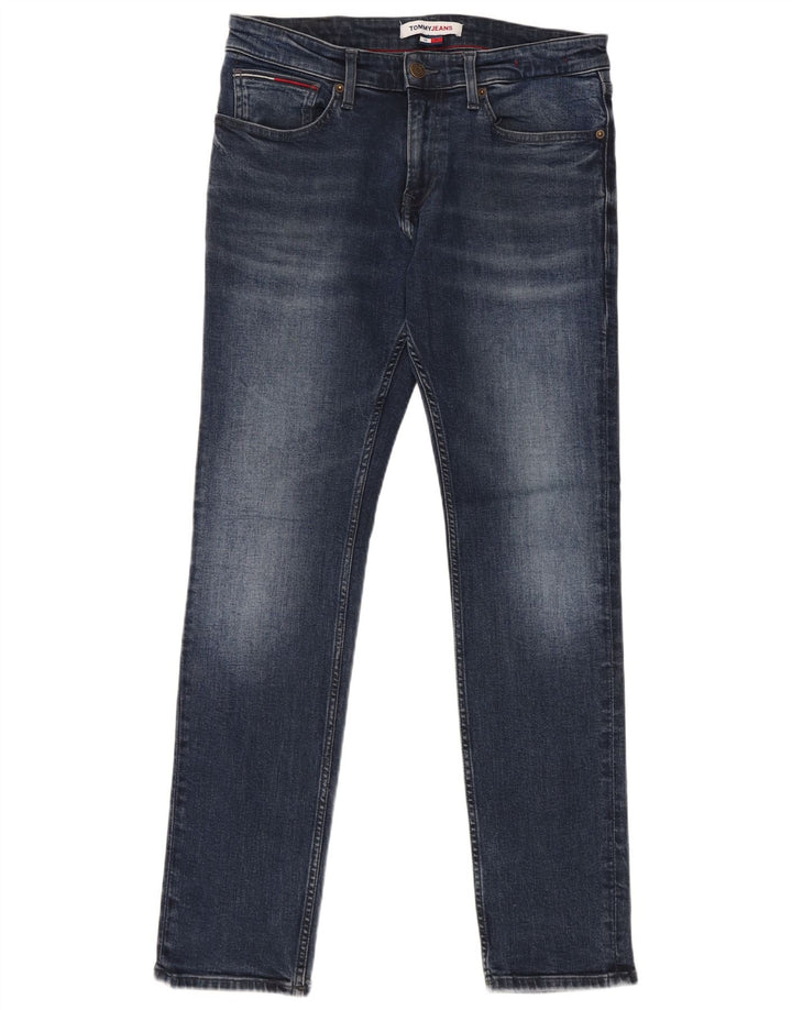 Tommy Hilfiger Masculino Slim Jeans W32 L32 Azul Algodão