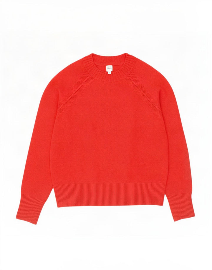 Suéter feminino John Lewis com gola redonda Reino Unido 12 poliéster vermelho médio