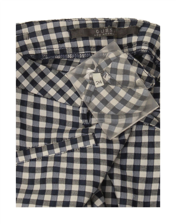 Guess Calça feminina casual slim W24 L26 azul marinho guingão