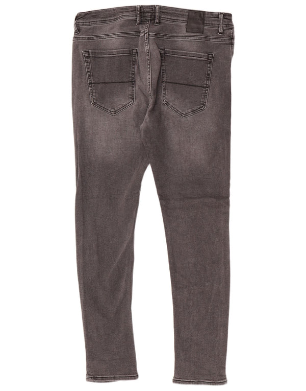 Nautica Mens Skinny Jeans W36 L30 Cinza Algodão