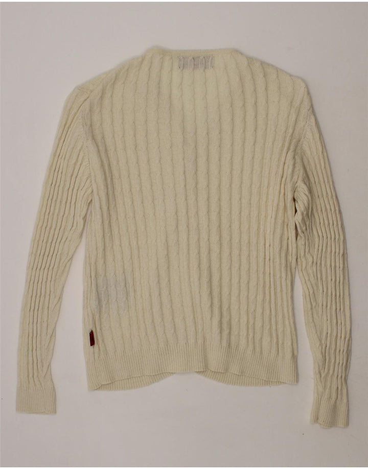 KAPPA Girls Cardigan Sweater 7-8 Years Off White Cotton Vintage Kappa and Second-Hand Kappa from Messina Hembry 