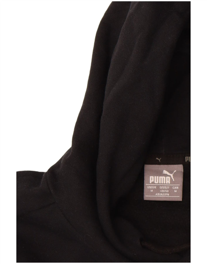 PUMA Mens Graphic Hoodie Jumper Médio Algodão Preto
