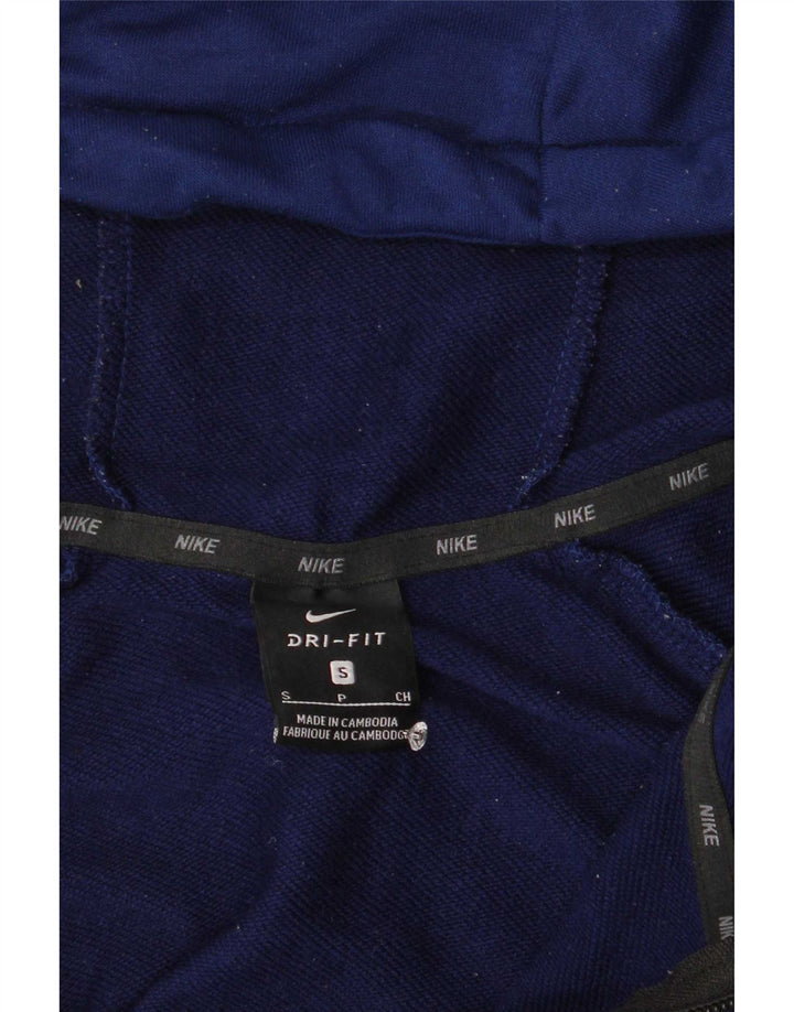 Suéter Nike masculino Dri Fit Zip com capuz pequeno azul marinho