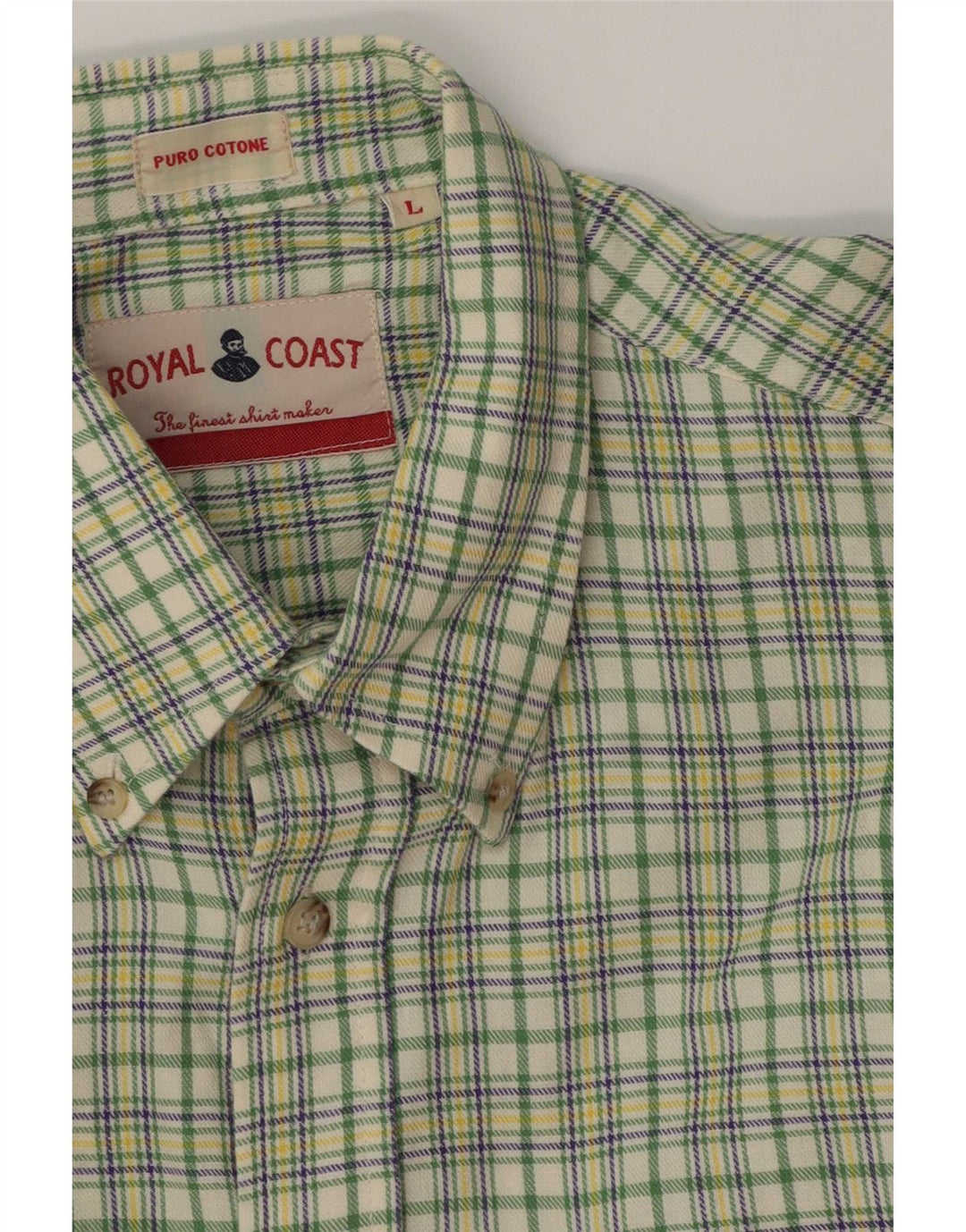 Camisa masculina Royal Coast grande algodão xadrez verde