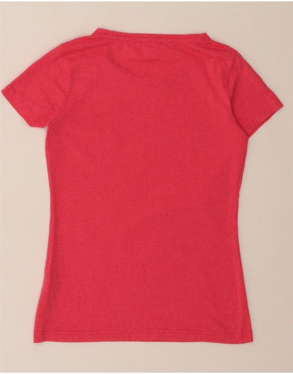 Camiseta feminina ASICS com estampa gráfica UK 8 pequeno algodão rosa