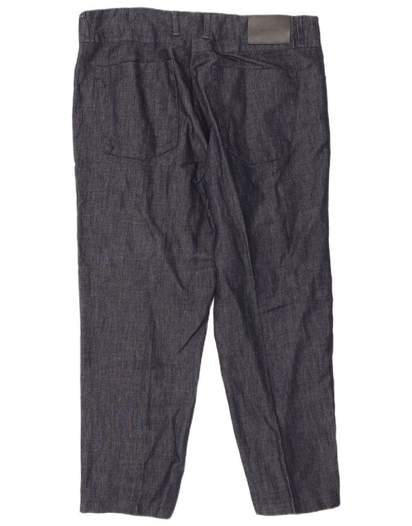 Calça masculina Massimo Dutti cônica cortada W36 L26 algodão azul marinho