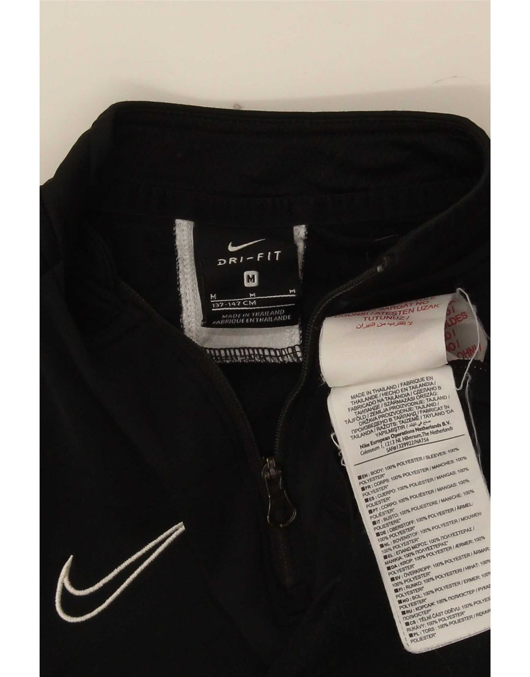 Casaco de treino Nike Boys Dri Fit Zip Neck 10-11 anos médio preto