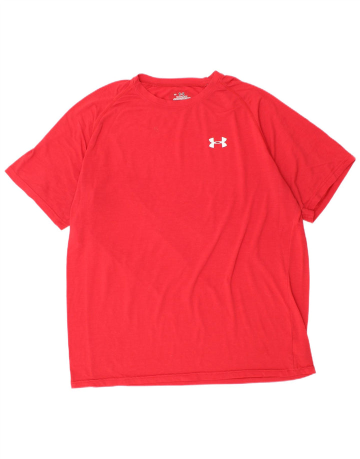 Camiseta masculina Under ARMOUR Heat Gear grande poliéster vermelho
