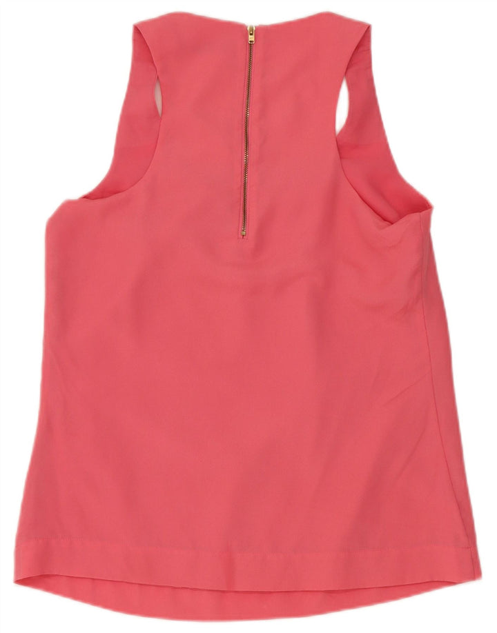 Colete regular feminino Reiss Top UK 10 poliéster rosa pequeno