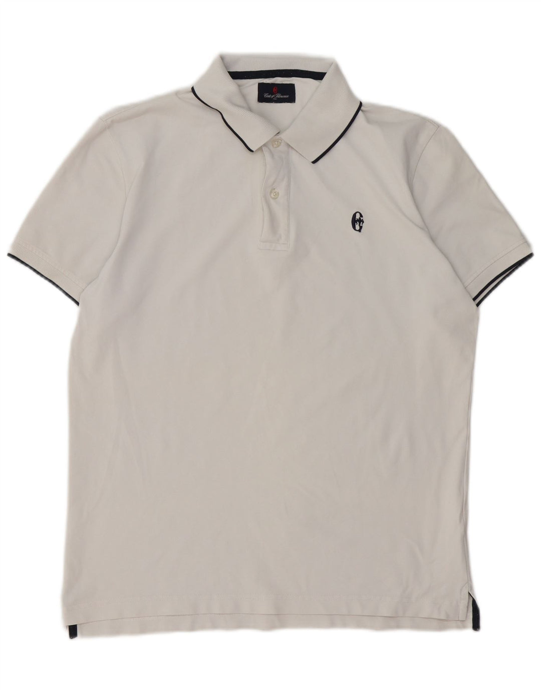 Camisa polo masculina CONTE OF FLORENCE algodão branco médio