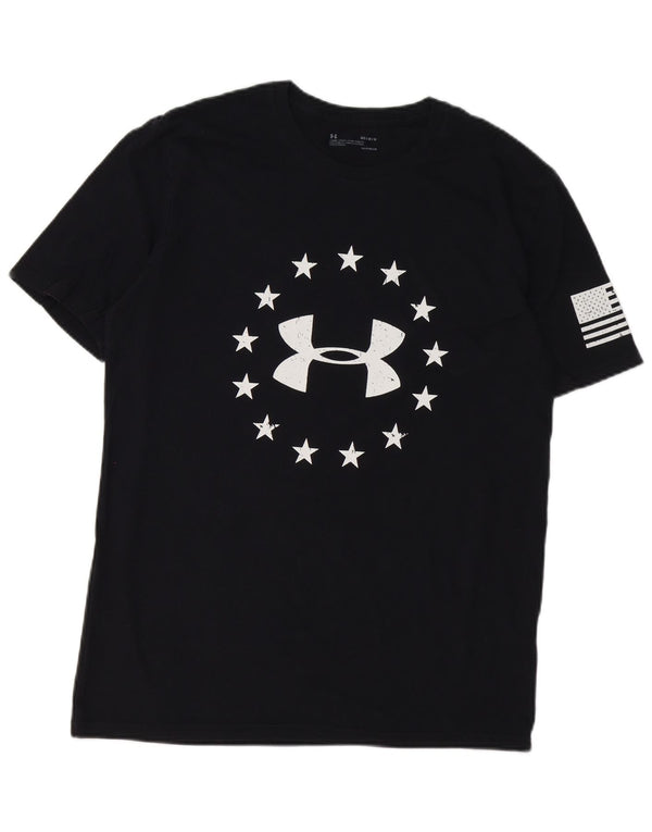 Camiseta masculina Under ARMOR Heat Gear Graphic Top médio algodão preto
