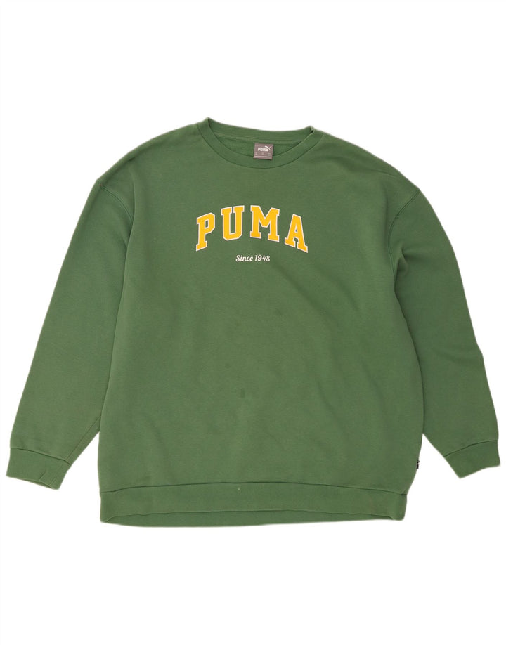 PUMA moletom gráfico masculino jumper 2XL algodão verde