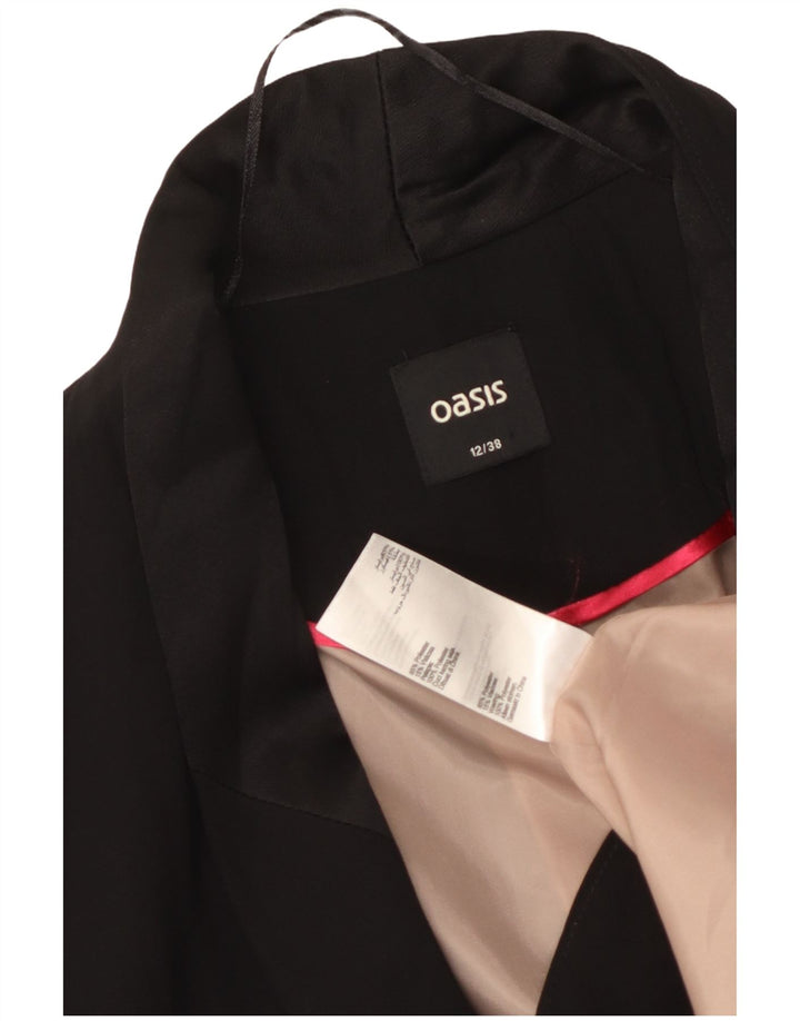 Jaqueta blazer feminina Oasis com 1 botão Reino Unido 12 poliéster preto médio
