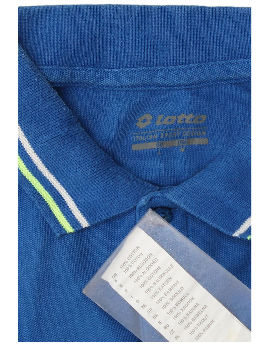 Camisa polo masculina Lotto algodão azul médio