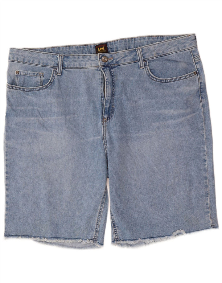 Shorts jeans feminino LEE EUA 22 3XL W44 algodão azul