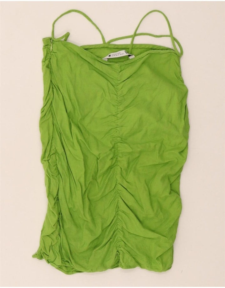 Top feminino sem ombro ZARA UK 4 XS verde